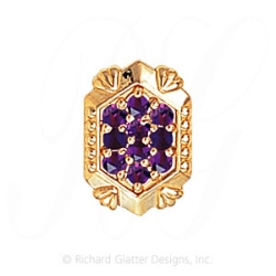 GS537 AMY - 14 Karat Gold Amethyst Slide 